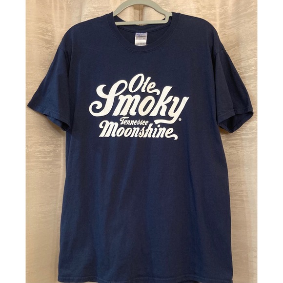 Ole Smoky Tennessee Moonshine Navy Blue Graphic T-Shirt Gildan Large L - Picture 1 of 7